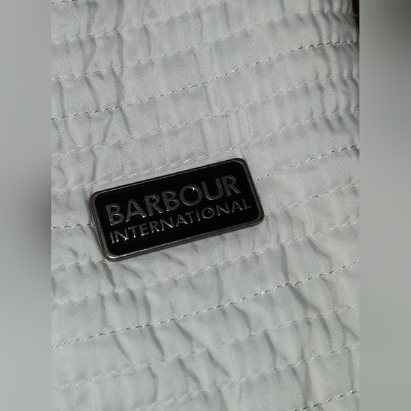 Barbour International Folco Extractor Quilted Jacket White 14 Bikercore - Picture 7 of 13